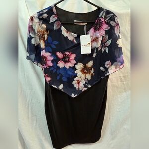 cocktail Floral Black Dress